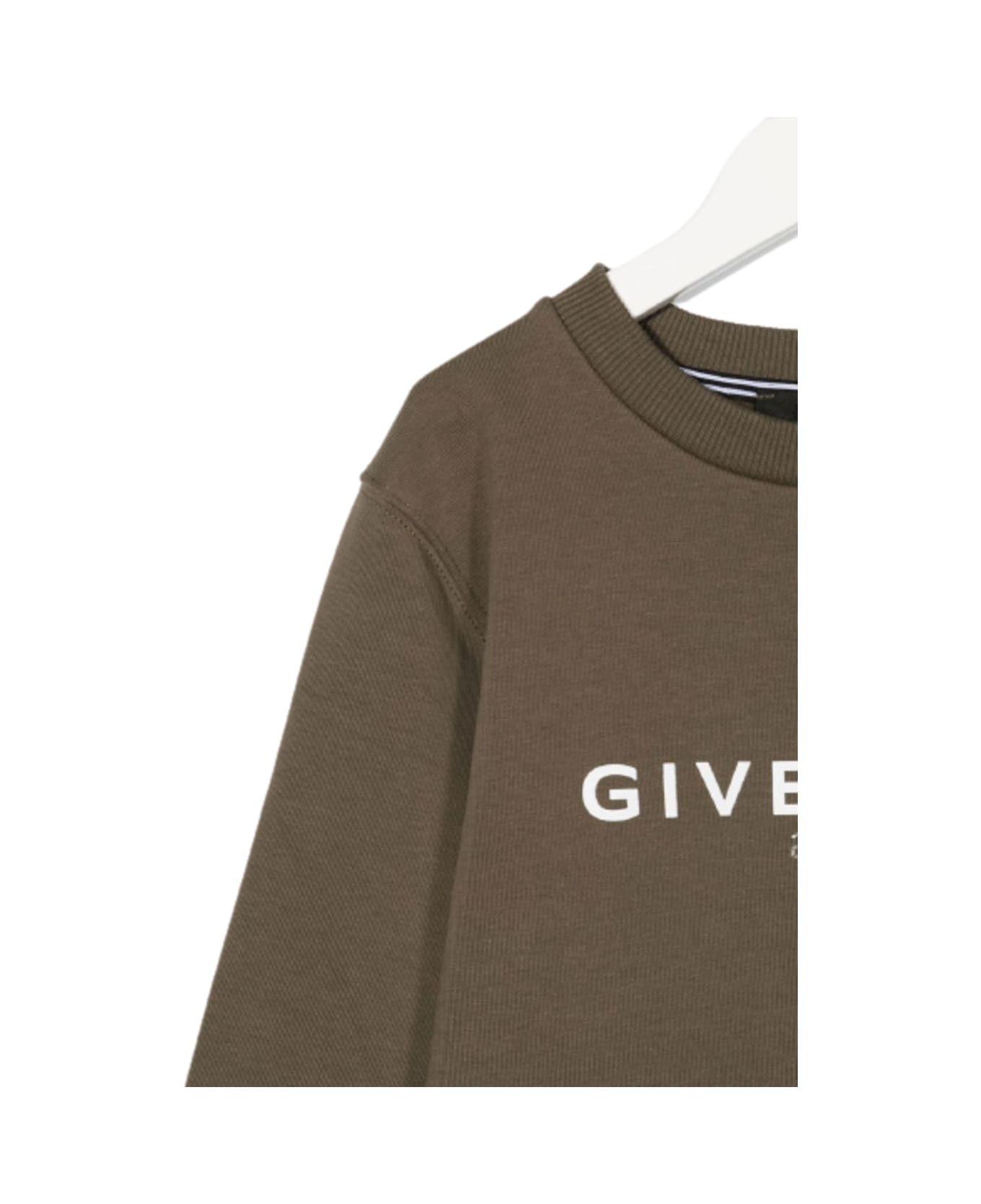Givenchy Green Cotton Sweatshirt With Logo Givenchy Kids Boy - Brown