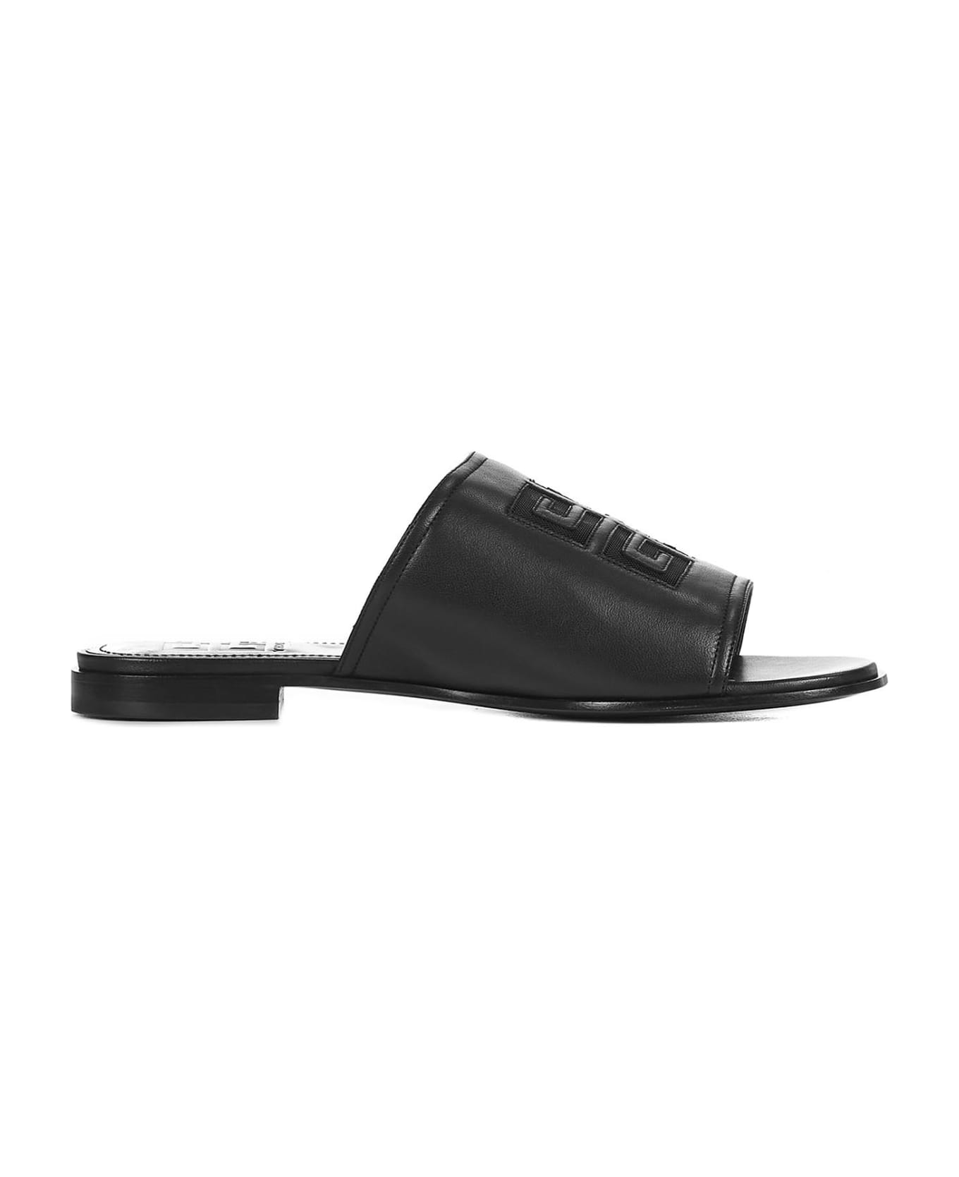 Givenchy Nappa Leather 4g Slippers - Black サンダル