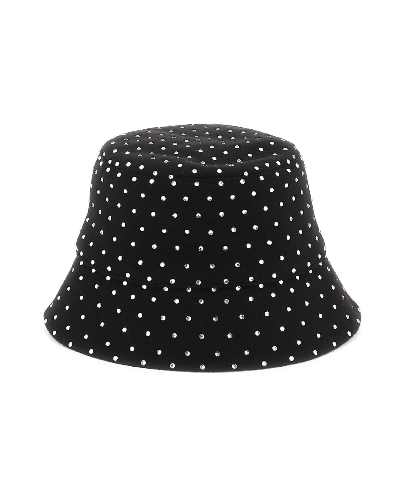 Ruslan Baginskiy Bucket Hat With Rhinestones - BLACK (Black)