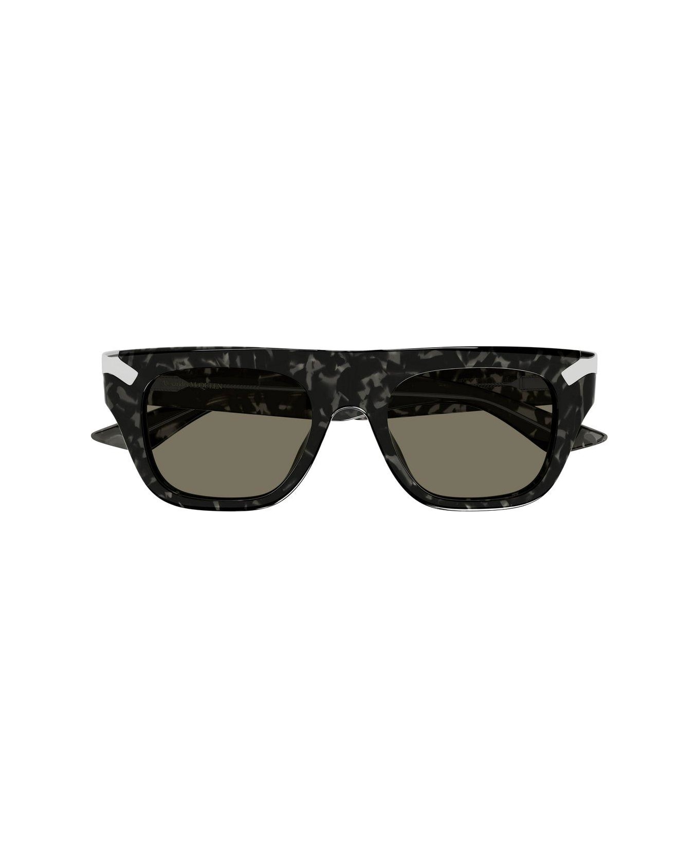 Alexander McQueen Eyewear Rectangle Frame Sunglasses Sunglasses - 003 HAVANA HAVANA BROWN