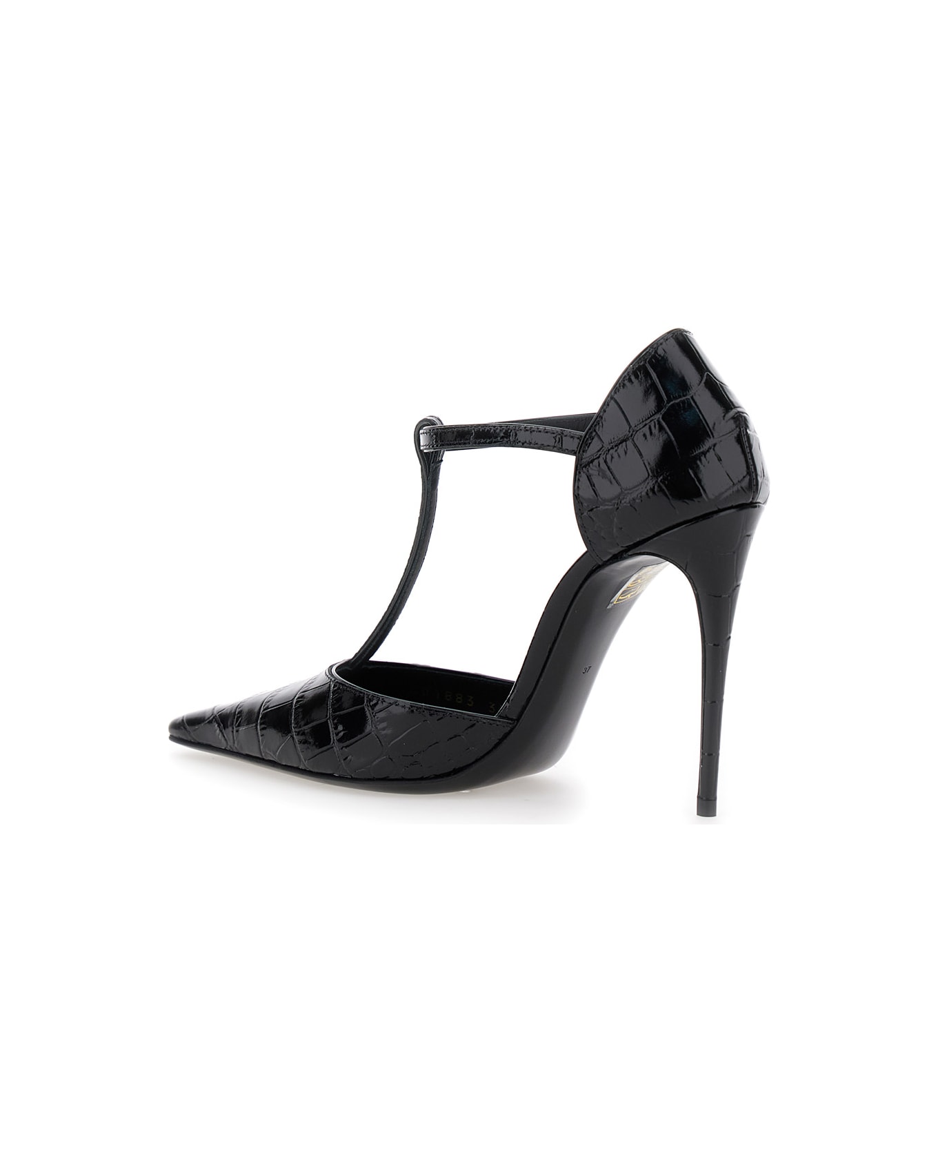 Dolce & Gabbana High Heel Croco Print - Black