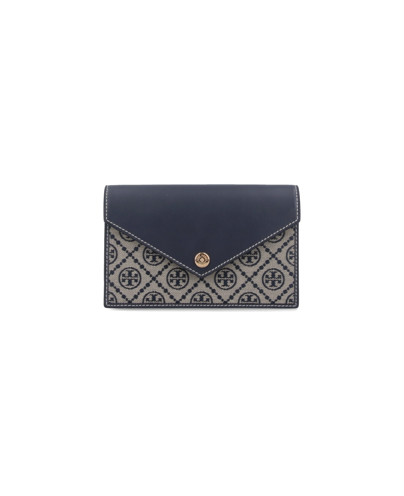 Tory Burch 
t Monogram
 Chain Wallet - BLUE