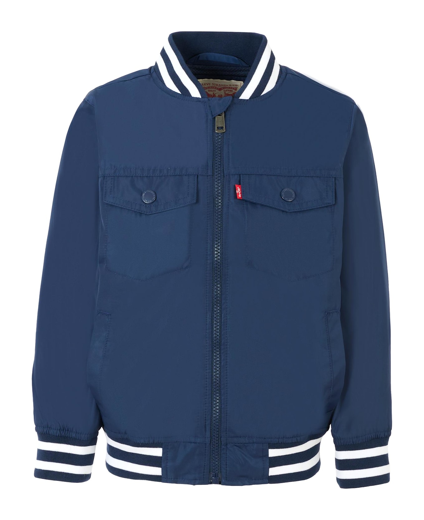 Levi
s Blue Bomber Jacket For Boy With Logo - Blue