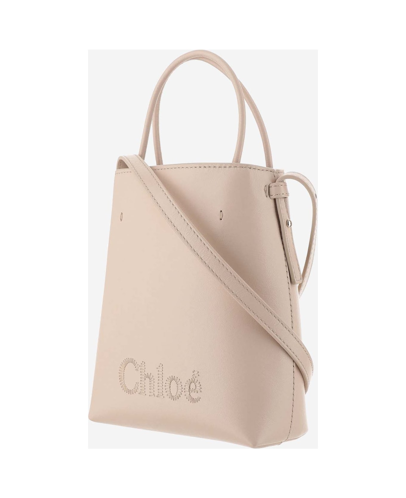 Chloé Sense Micro Tote Bag - CEMENT pink