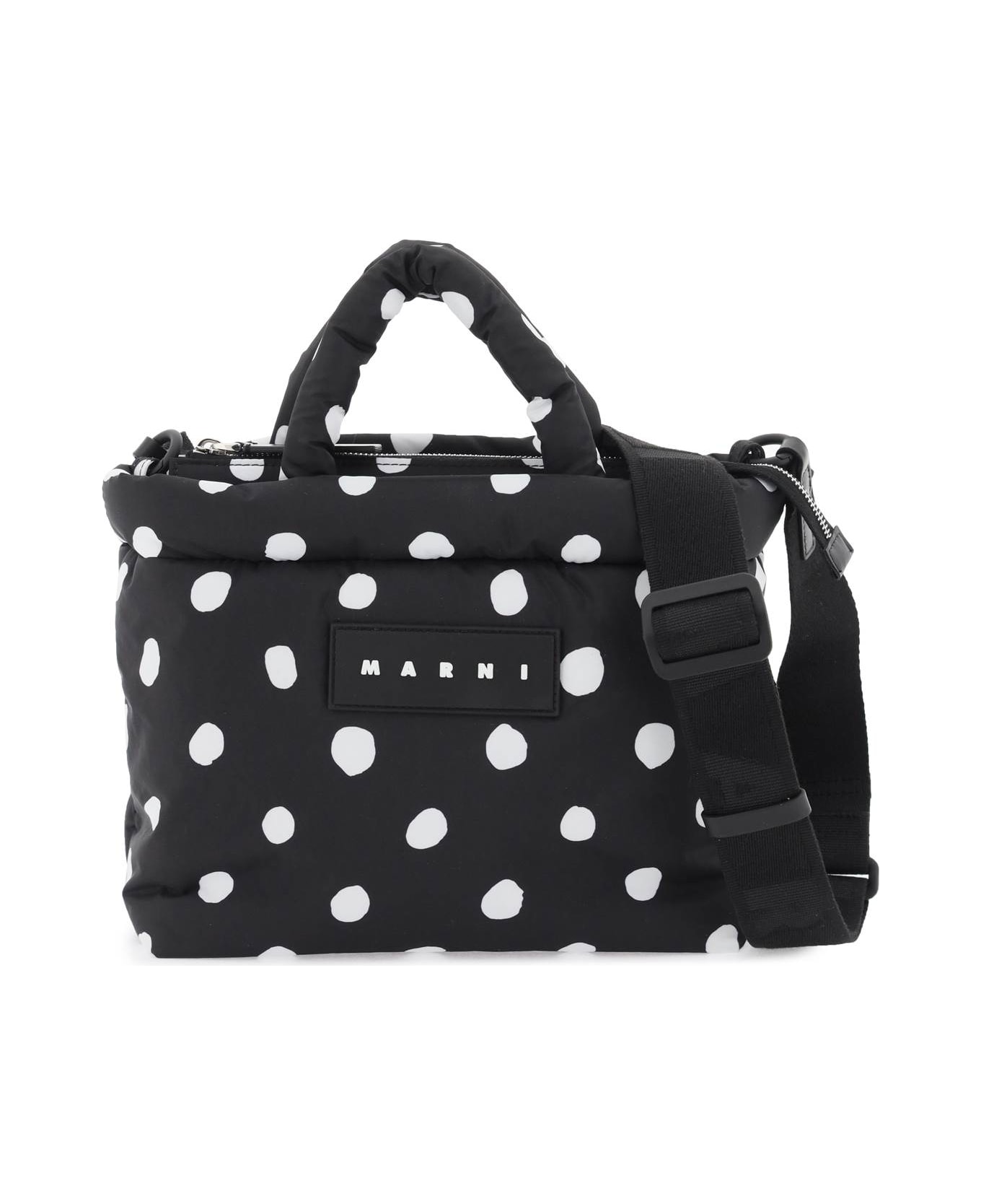 Marni Polka-dot Print Handbag - Black