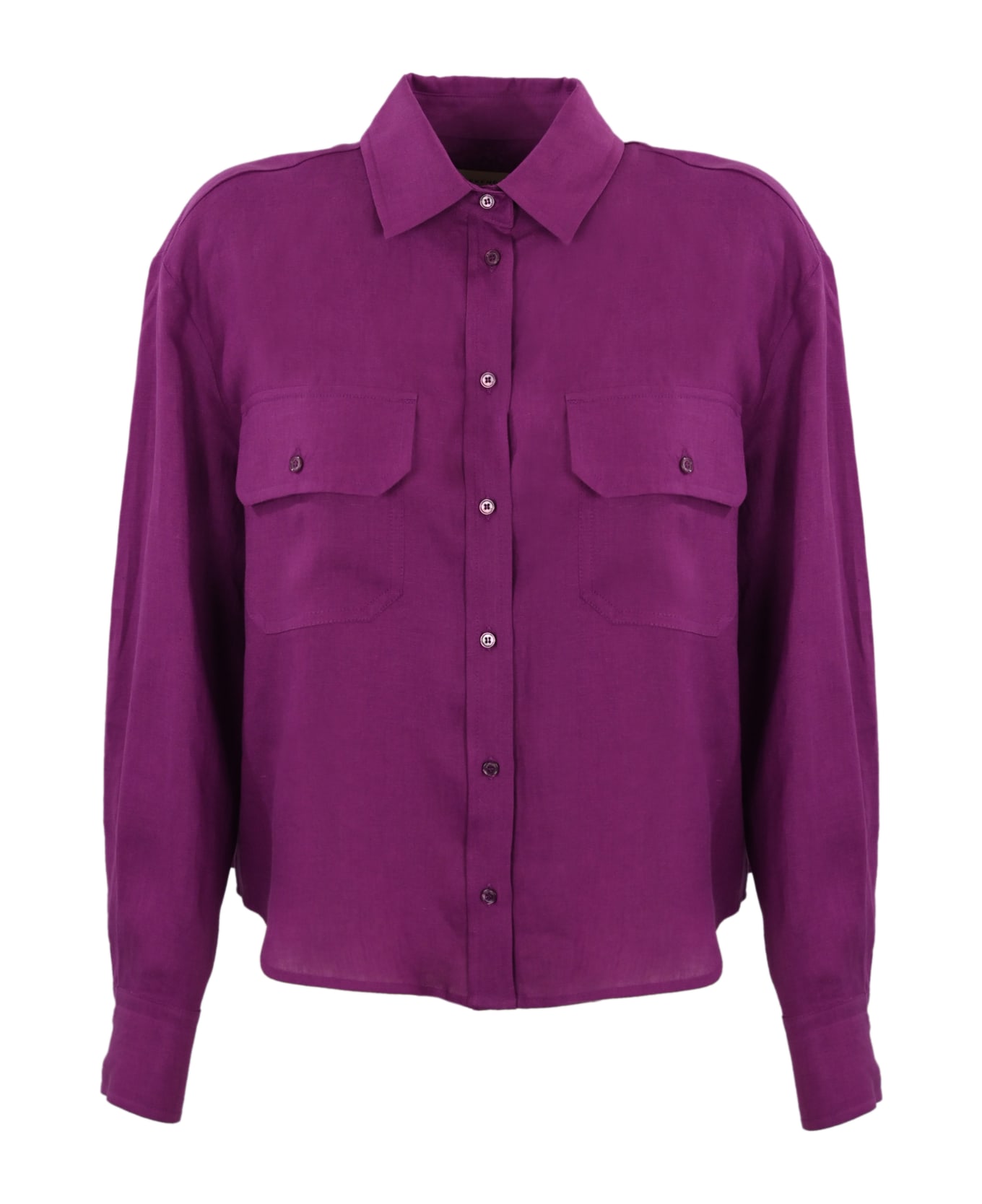Weekend Max Mara Linen Shirt - Purple シャツ