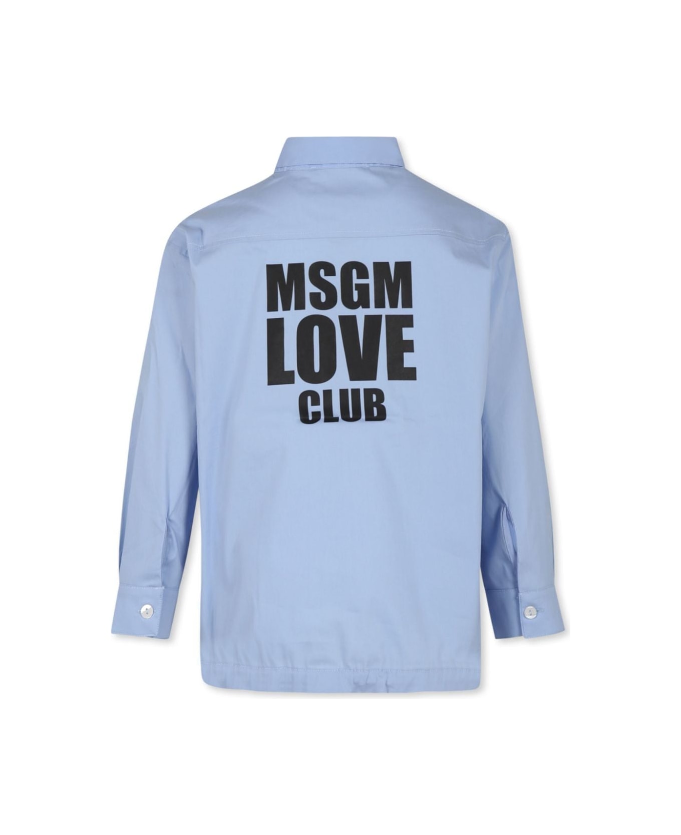 MSGM Chemisier Con Stampa - Light blue ワンピース＆ドレス