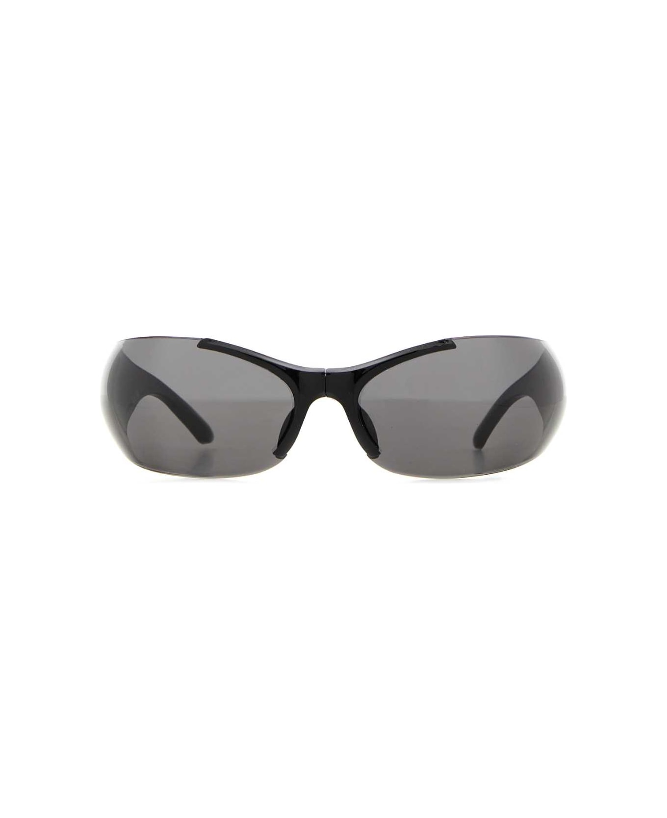 Balenciaga Black Nylon Afterhour Oval Sunglasses - Black