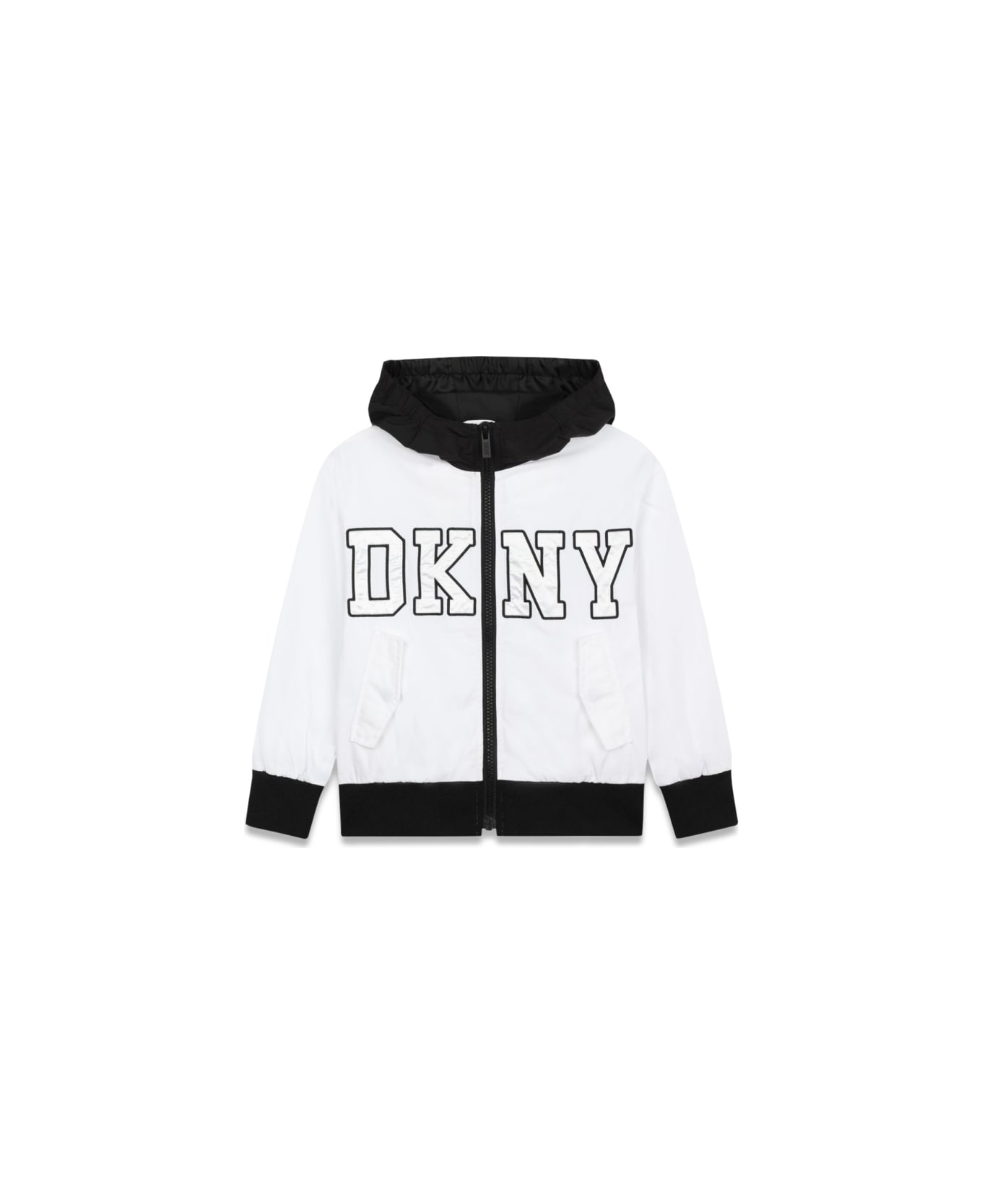 DKNY Hooded Jacket - WHITE コート＆ジャケット