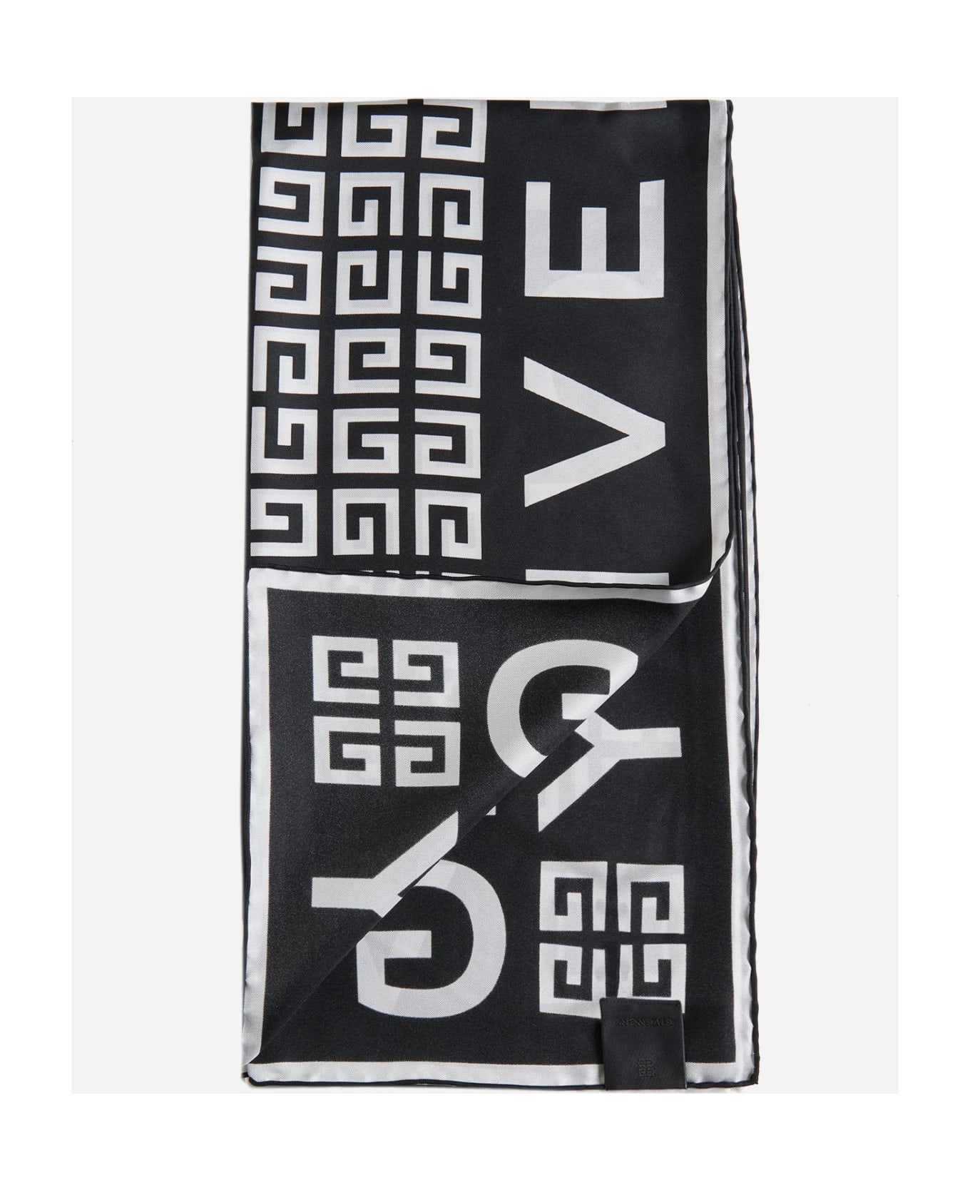 Givenchy 4g Logo Silk Scarf - White/Black スカーフ＆ストール
