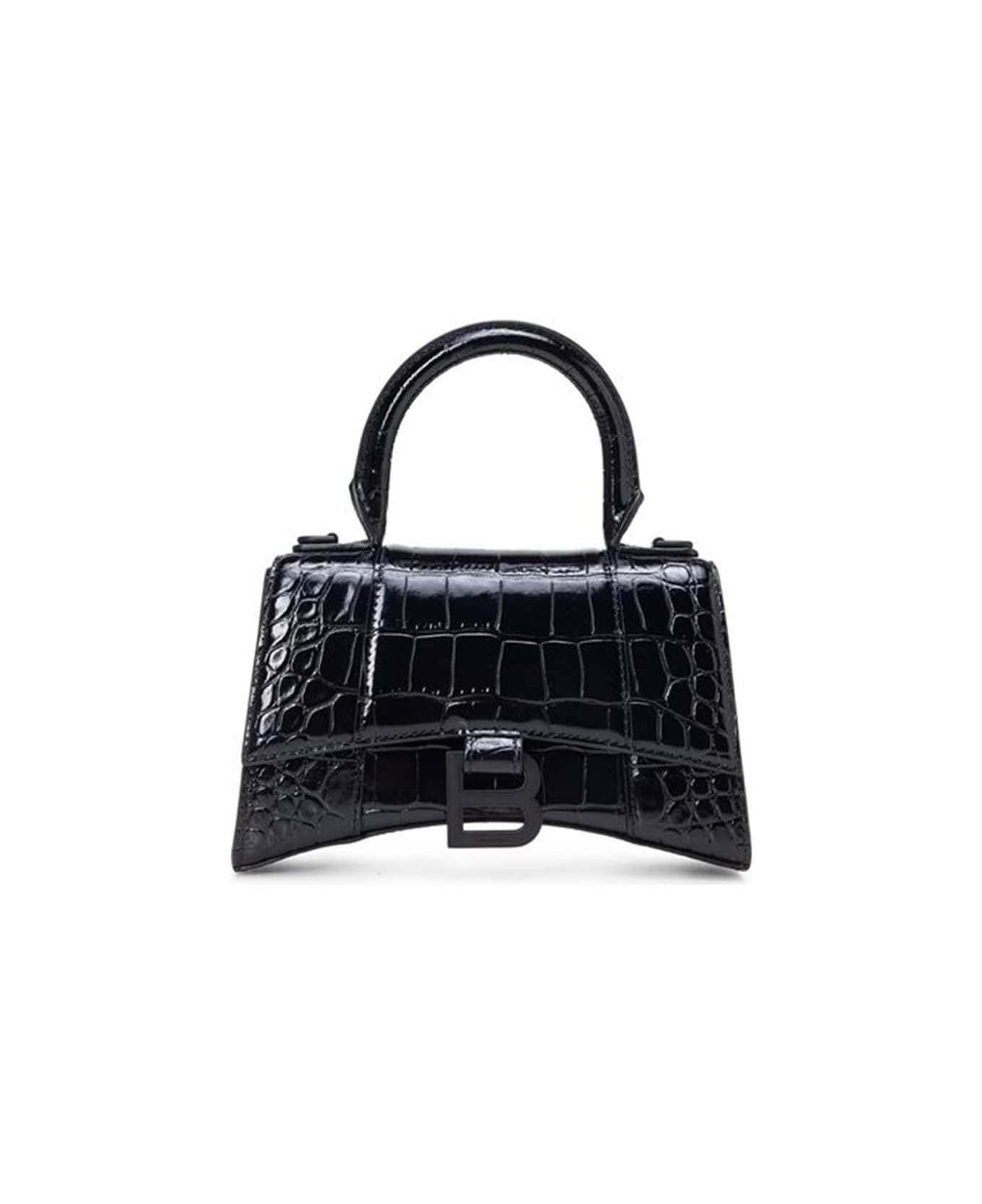 Balenciaga Hourglass Xs Top Handle Bag - BLACK