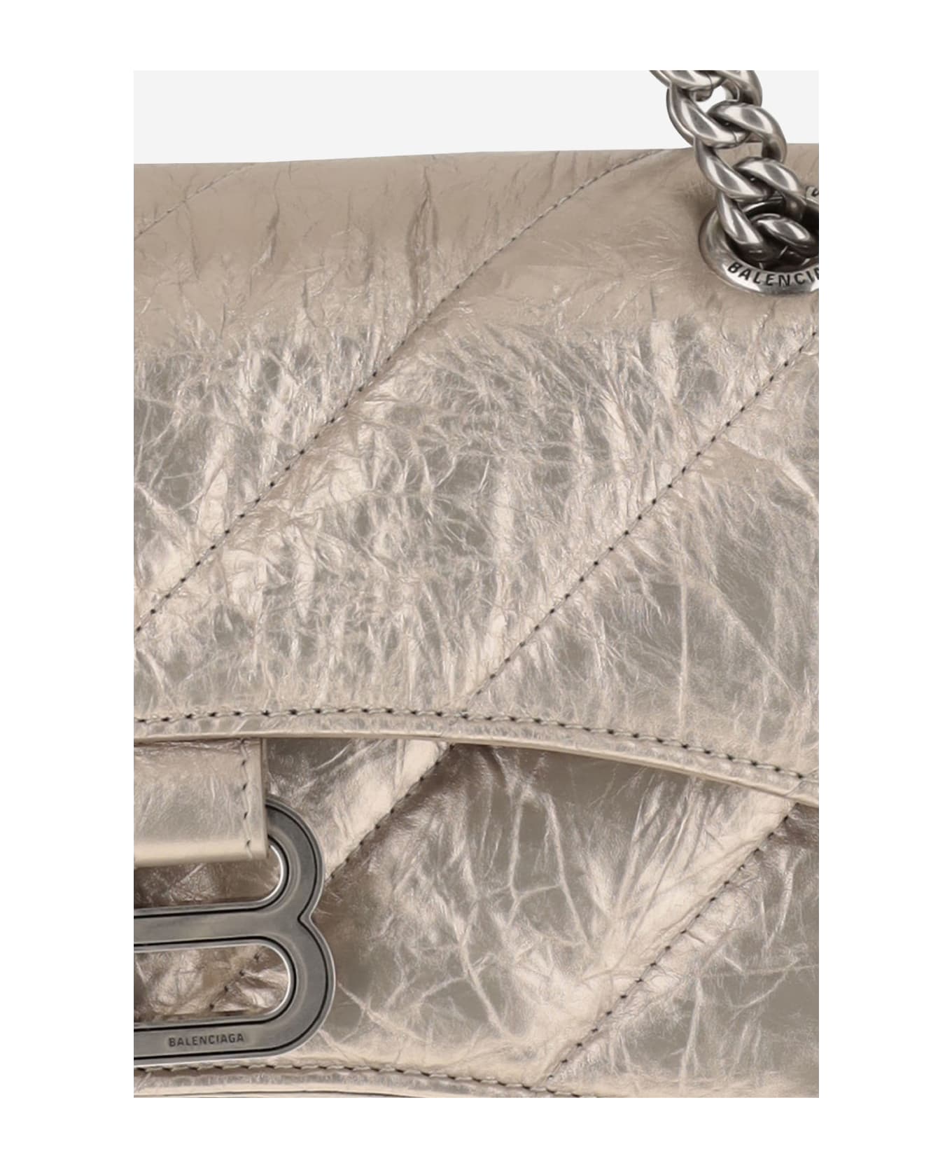 Balenciaga Small Quilted Crush Chain Bag - STONE BEIGE
