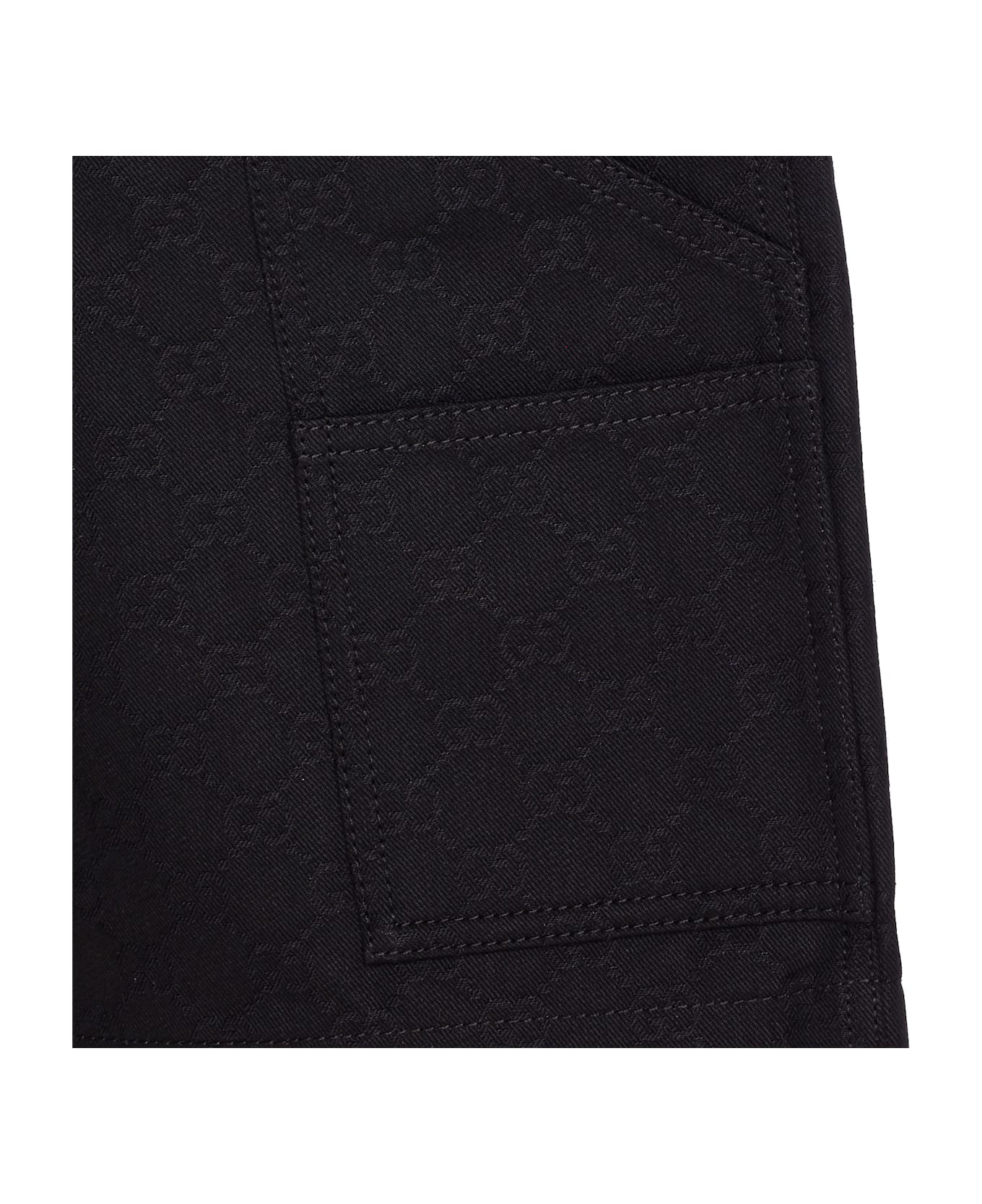 Gucci Gg Jacquard Denim Shorts - Black