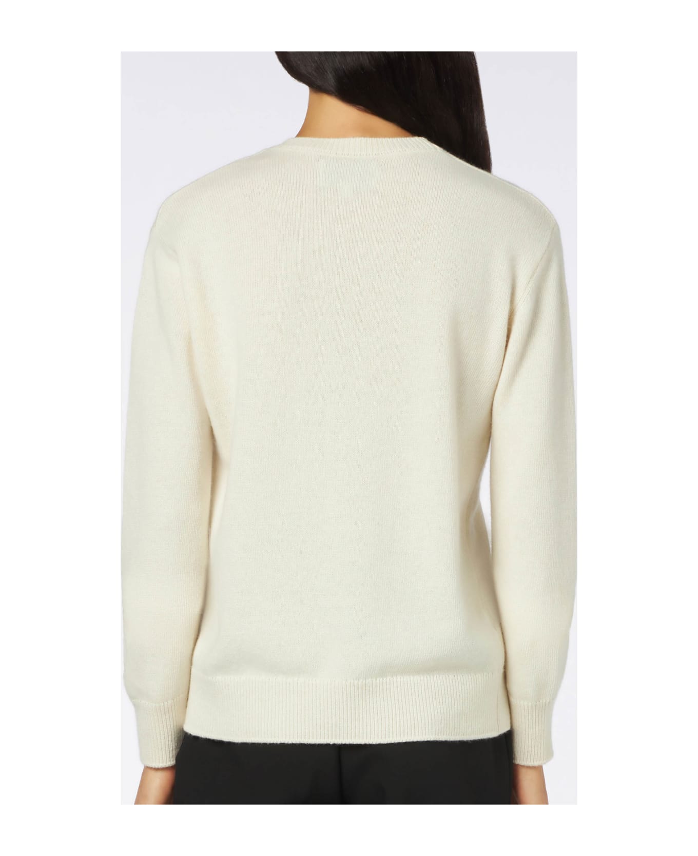 MC2 Saint Barth Woman Crewneck White Sweater With Simply The Best Lurex Print | Niki Dj Special Edition - WHITE