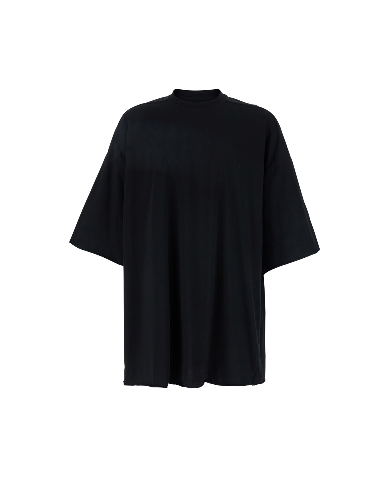Rick Owens 'tommy T' Black Oversized T-shirt In Cotton Man - Black