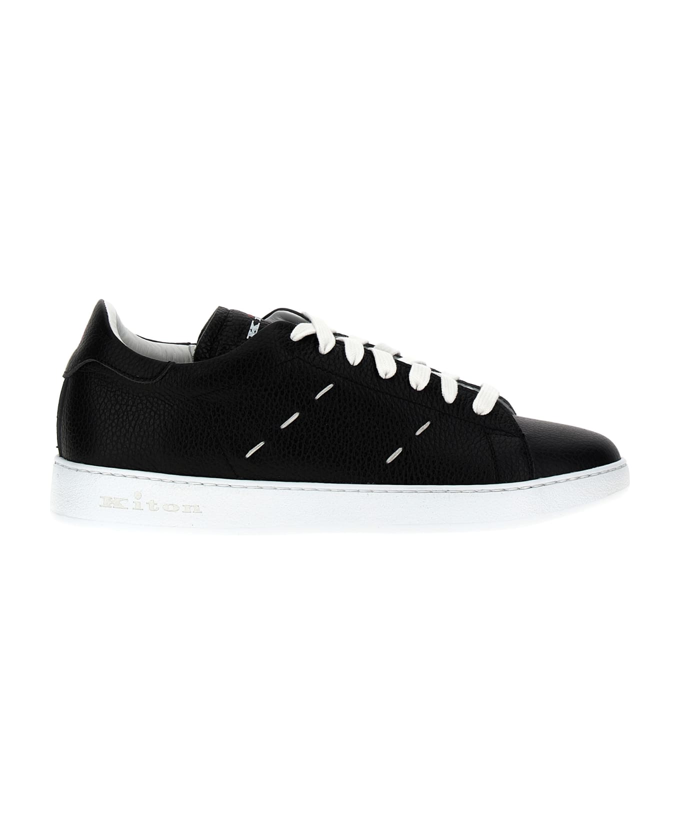 Kiton Leather Sneakers - White/Black スニーカー