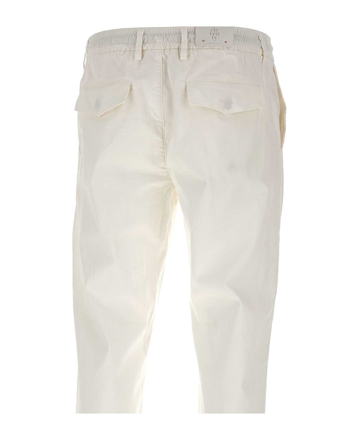 Eleventy Stretch Cotton Trousers - WHITE