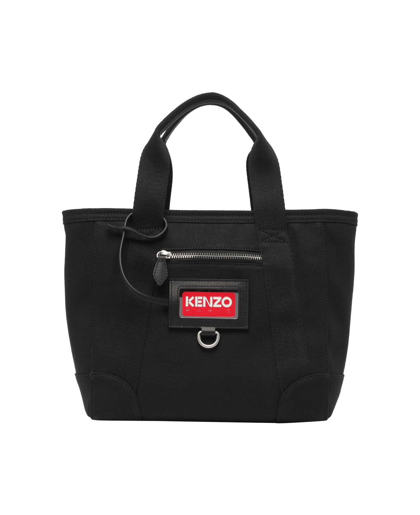 Kenzo Logo Detailed Zipped Shoulder Bag - Noir