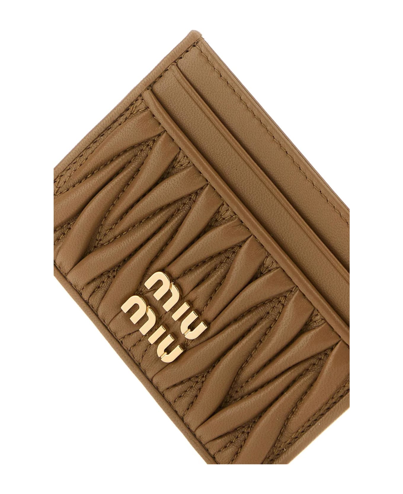 Miu Miu Caramel Nappa Leather Card Holder - CARAMEL