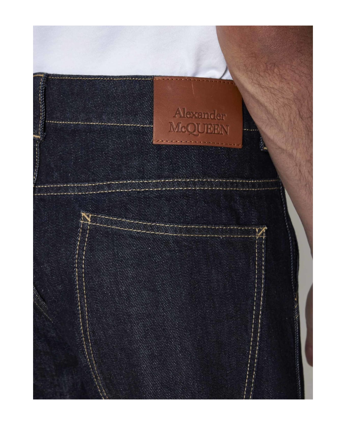 Alexander McQueen Straight Buttoned Jeans - Indigo デニム