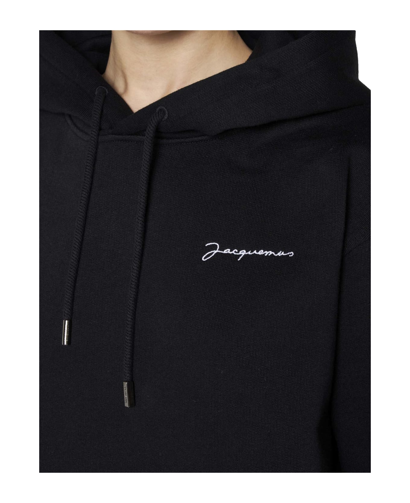 Jacquemus Le Sweatshirt Brodè Logo Hoodie - Black フリース