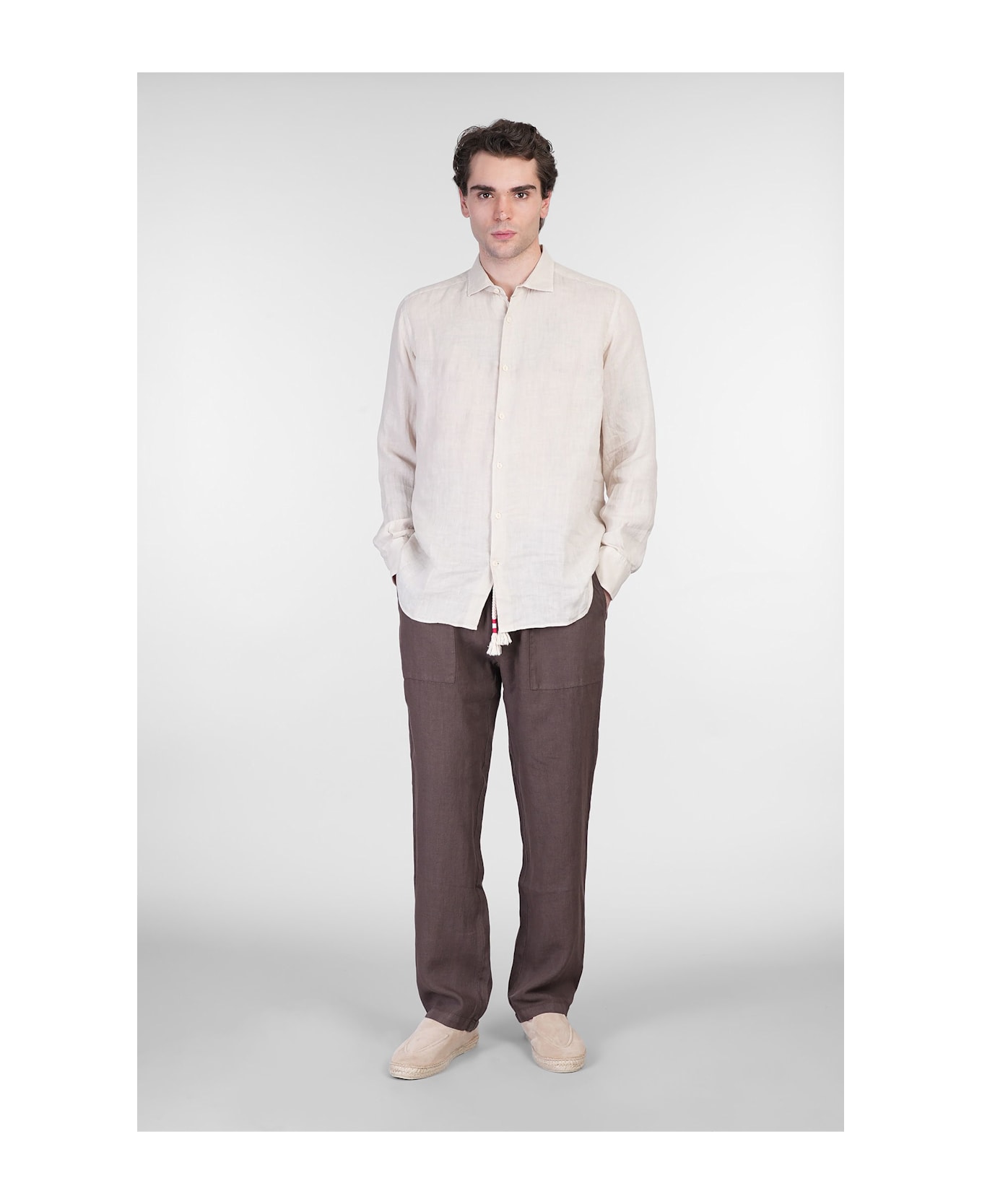 MC2 Saint Barth Pamplona Shirt In Beige Linen - beige