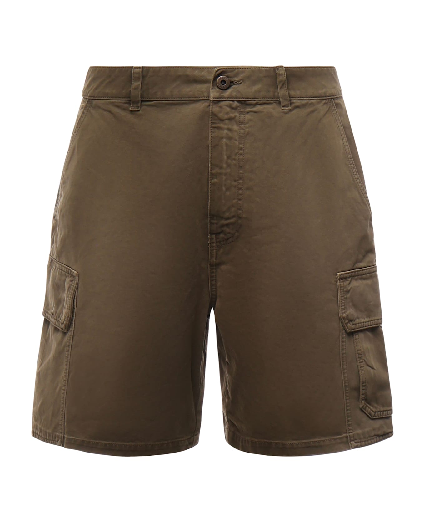 Loewe Cotton Cargo Shorts - Khaki green