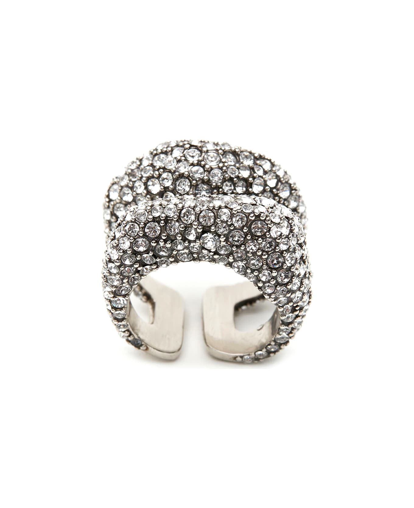 Alexander McQueen Pave Cut Out Ring - Crystal