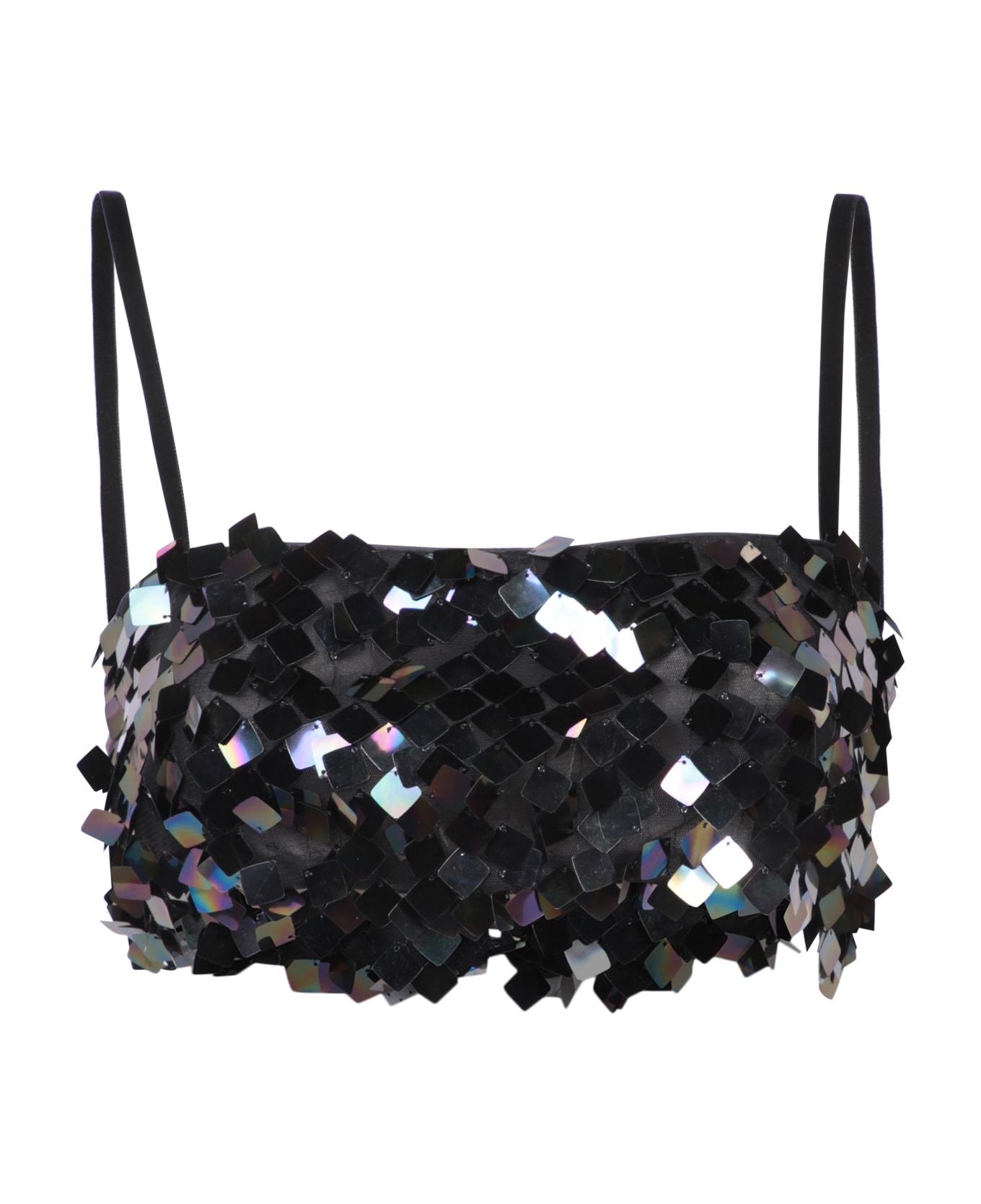 Amen Black Sequined Bra Top - Black