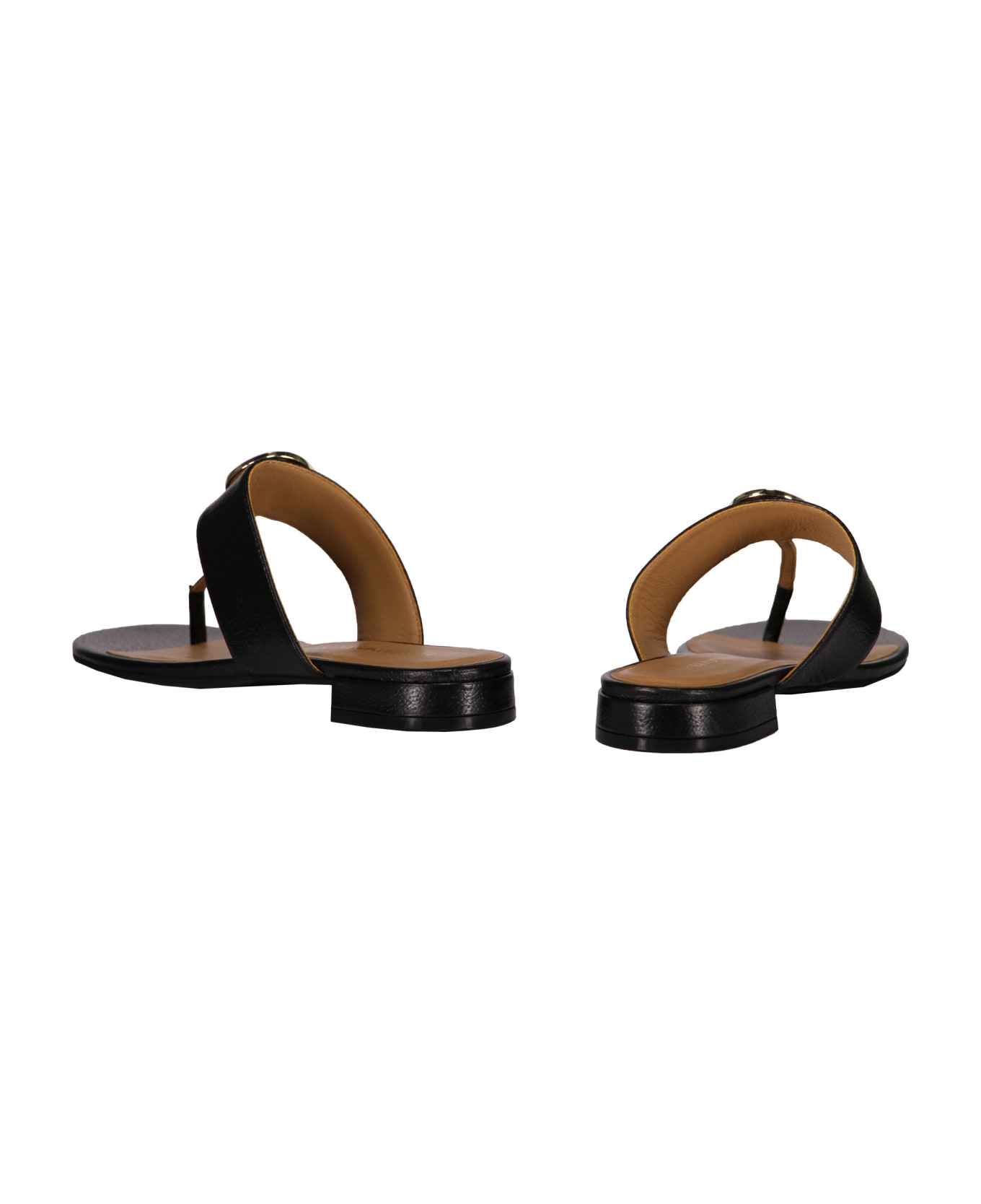 Emporio Armani Leather Thong-sandals - black サンダル