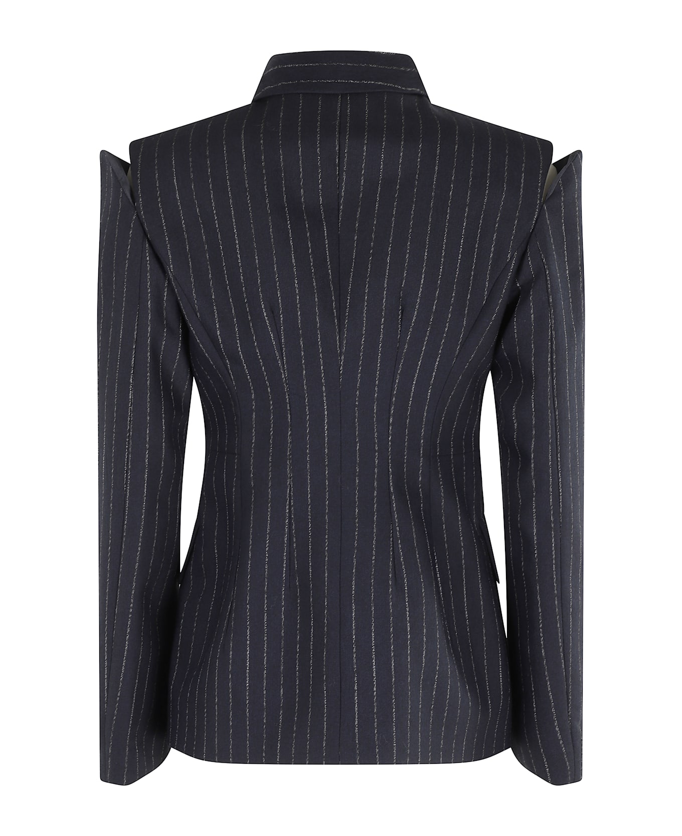 Erika Cavallini Giacca Tyler - Gesmb Gessato Blu Rigato Bianco