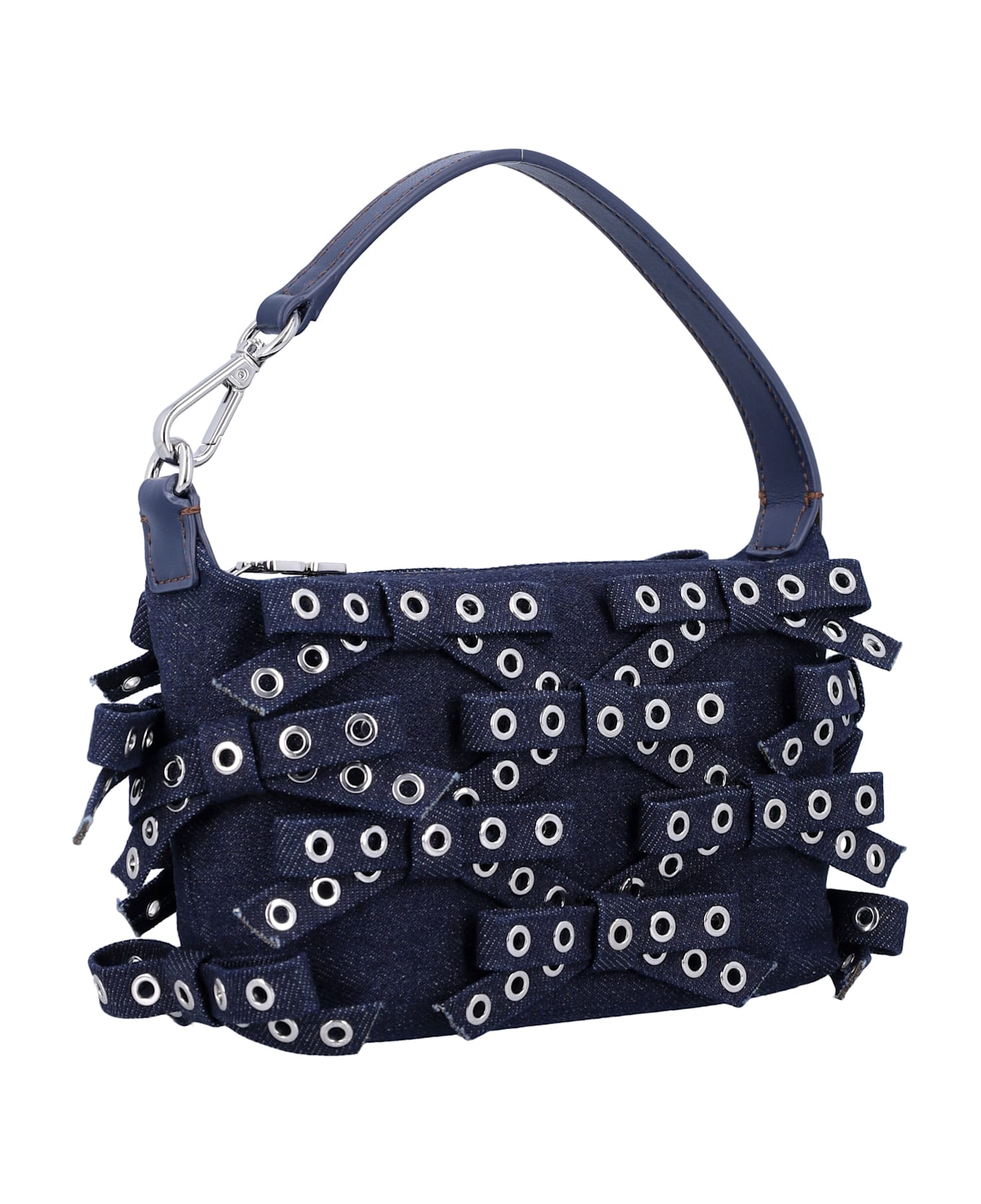★Ganni★ Small Butterfly Bow Eyelet Mix Denim Tote Bag Blac MUSINSA | GANNI Small Butterfly Bow Eyelet Mix Denim Tote