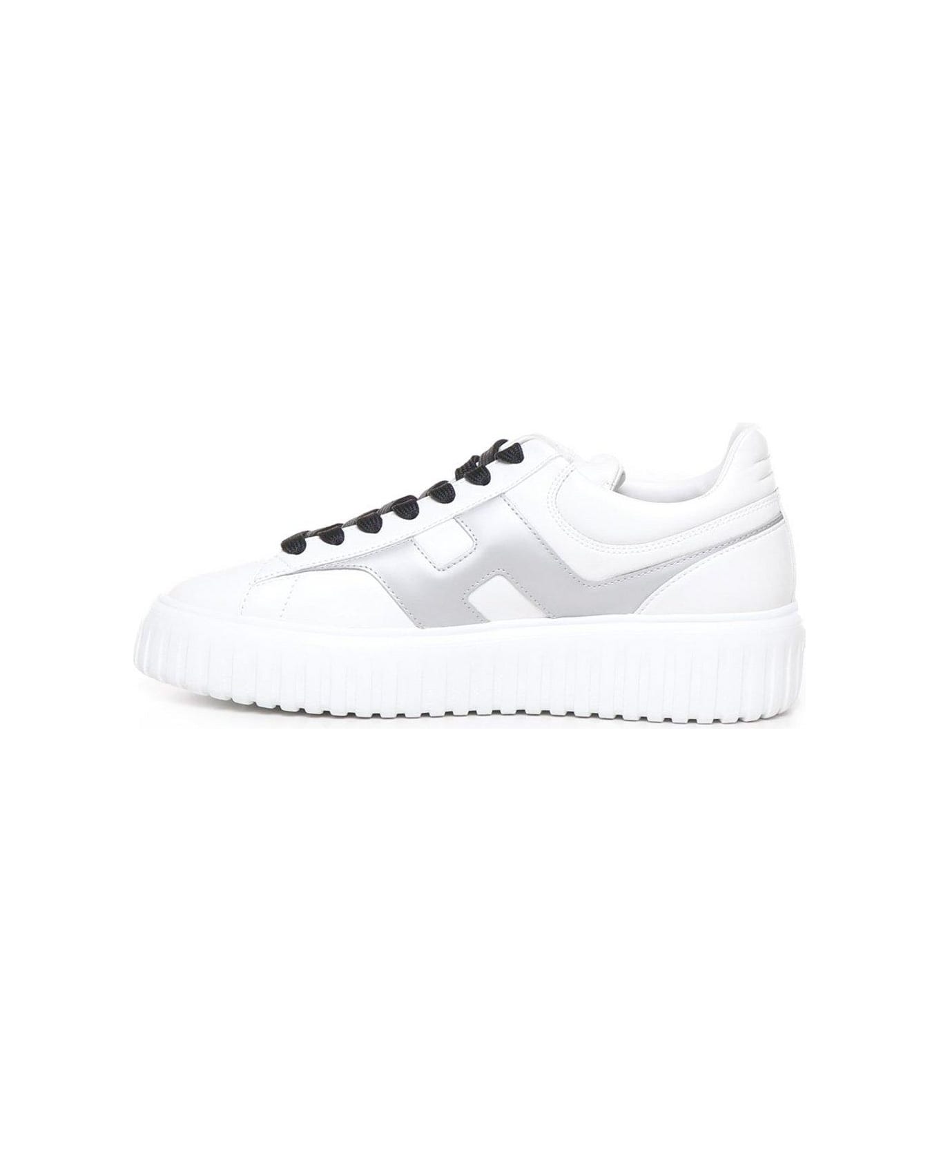 Hogan H-stripes Round Toe Sneakers - White