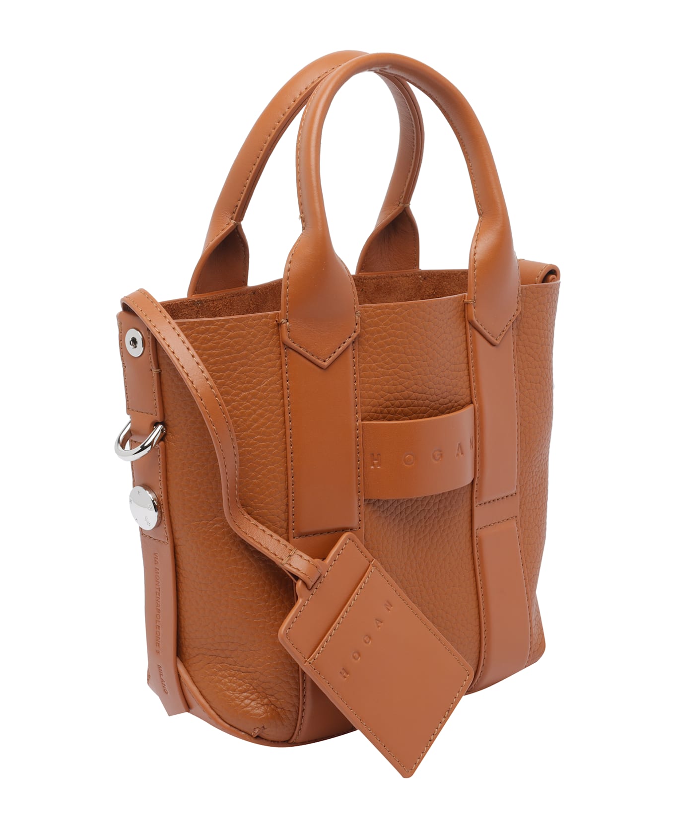 Hogan Small Hogan Script Shopping Bag - Brown