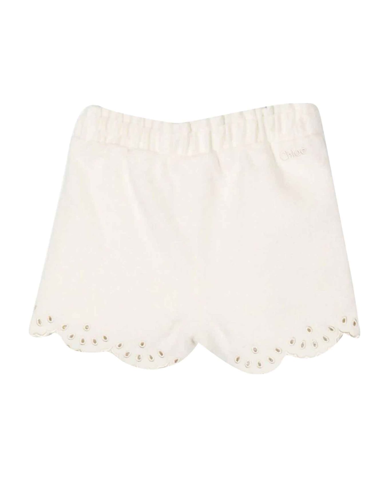 Chloé Ivory Shorts Baby Girl Chloè Kids - Avorio