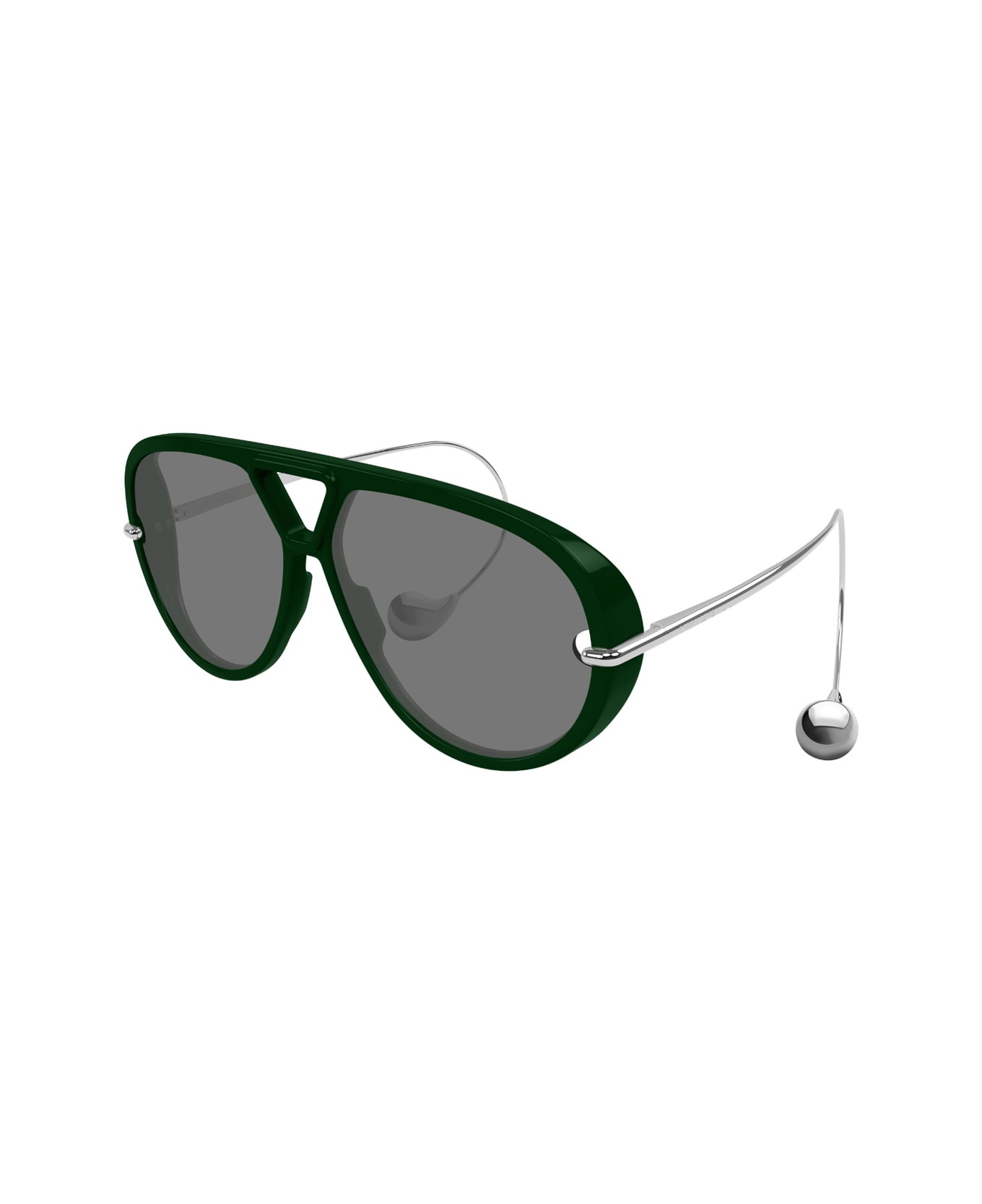 Bottega Veneta Eyewear Bottega Veneta Bv1273s Linea Unapologetic 008 Green Silver Grey Sunglasses - Verde
