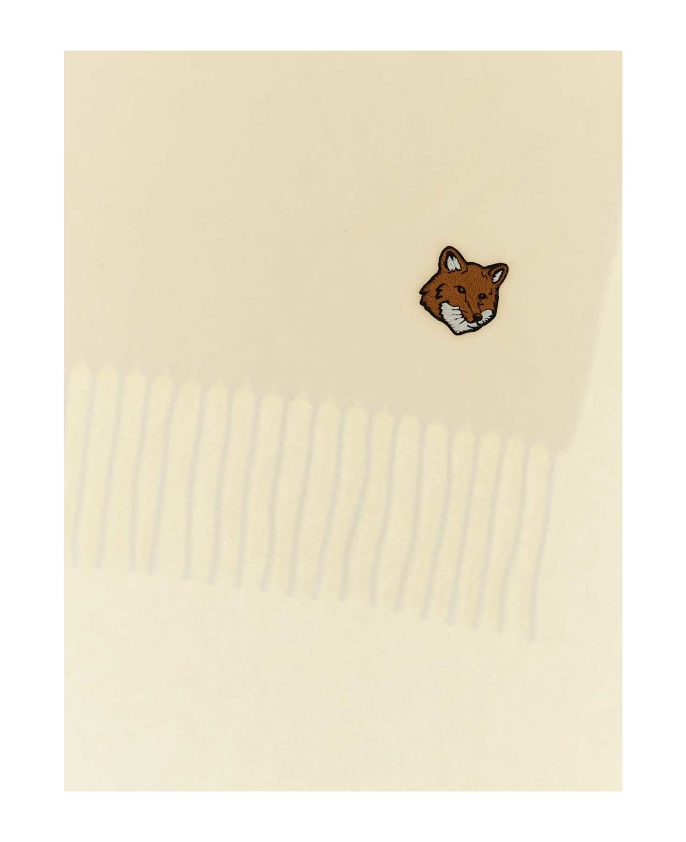Maison Kitsuné Ivory Wool Wool Scarf - PAPER