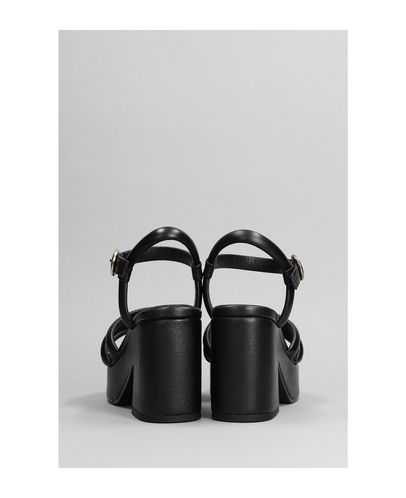 Ash Onyx Sandals In Black Leather - black サンダル
