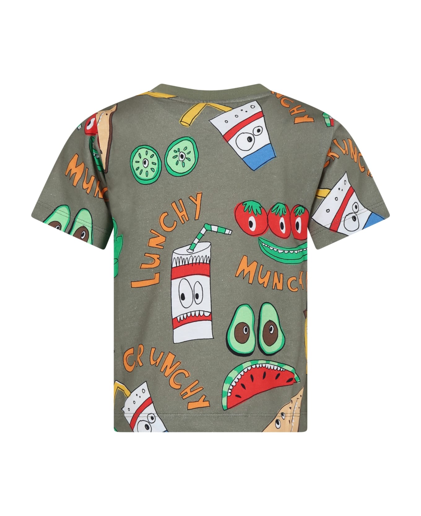 Stella McCartney Kids Green T-shirt For Boy With Multicolor Pattern - Green