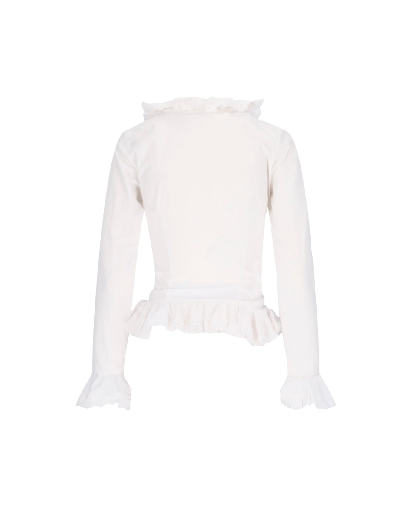 Ludovic de Saint Sernin Ruffle Detail Blouse - White