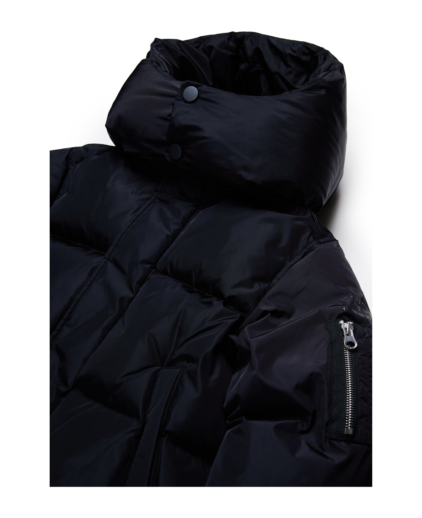 MM6 Maison Margiela High Neck Padded Jacket - Black