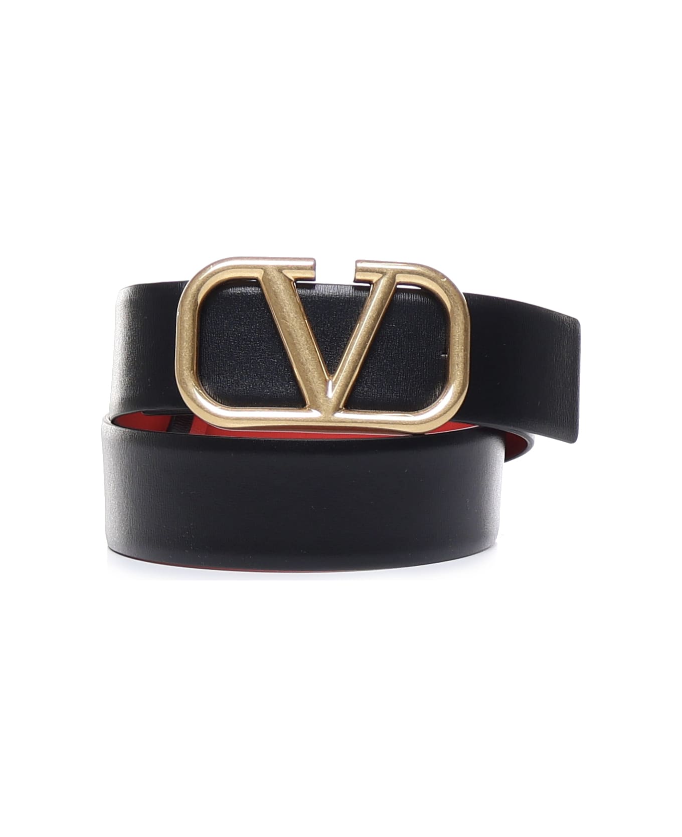 Valentino Garavani Vlogo Reversible Belt - Black/red