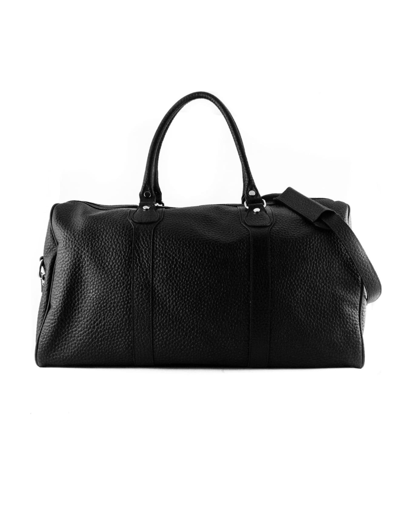 Avenue 67 Black Leather Duffel Bag - Black
