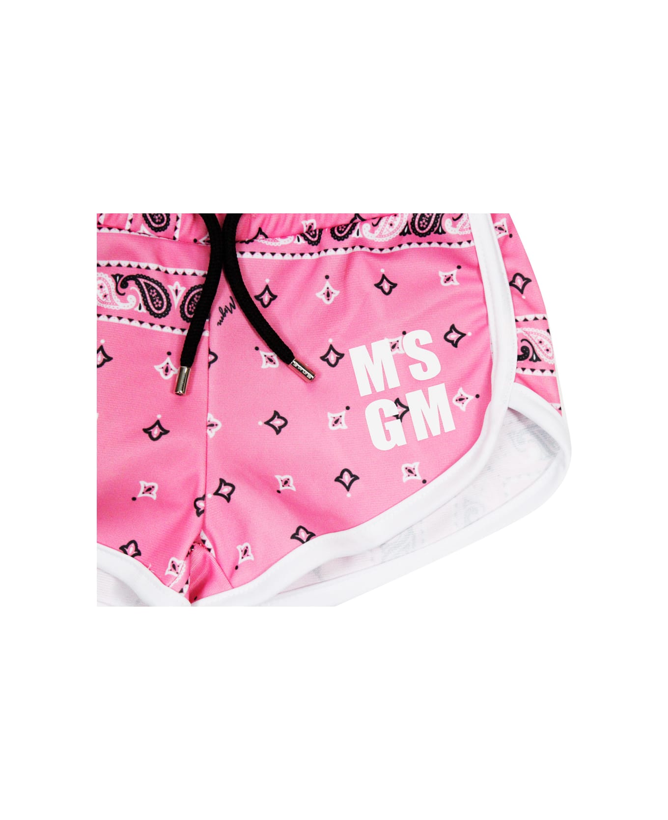 MSGM Shorts With Drawstring Waist And Fantasy Print - Pink