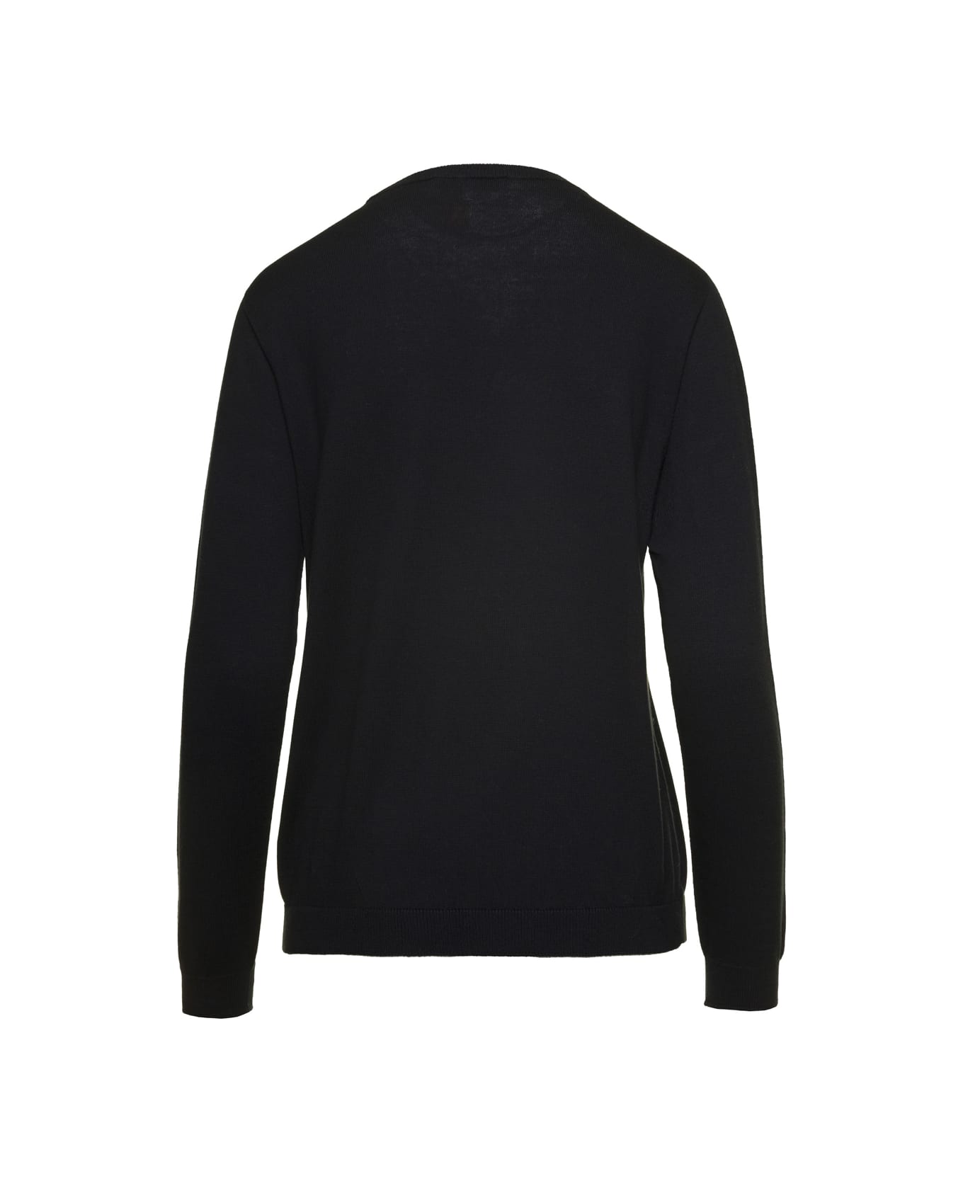 Antonelli Black Crew Neck Sweater In Cashmere Blend Woman - Black
