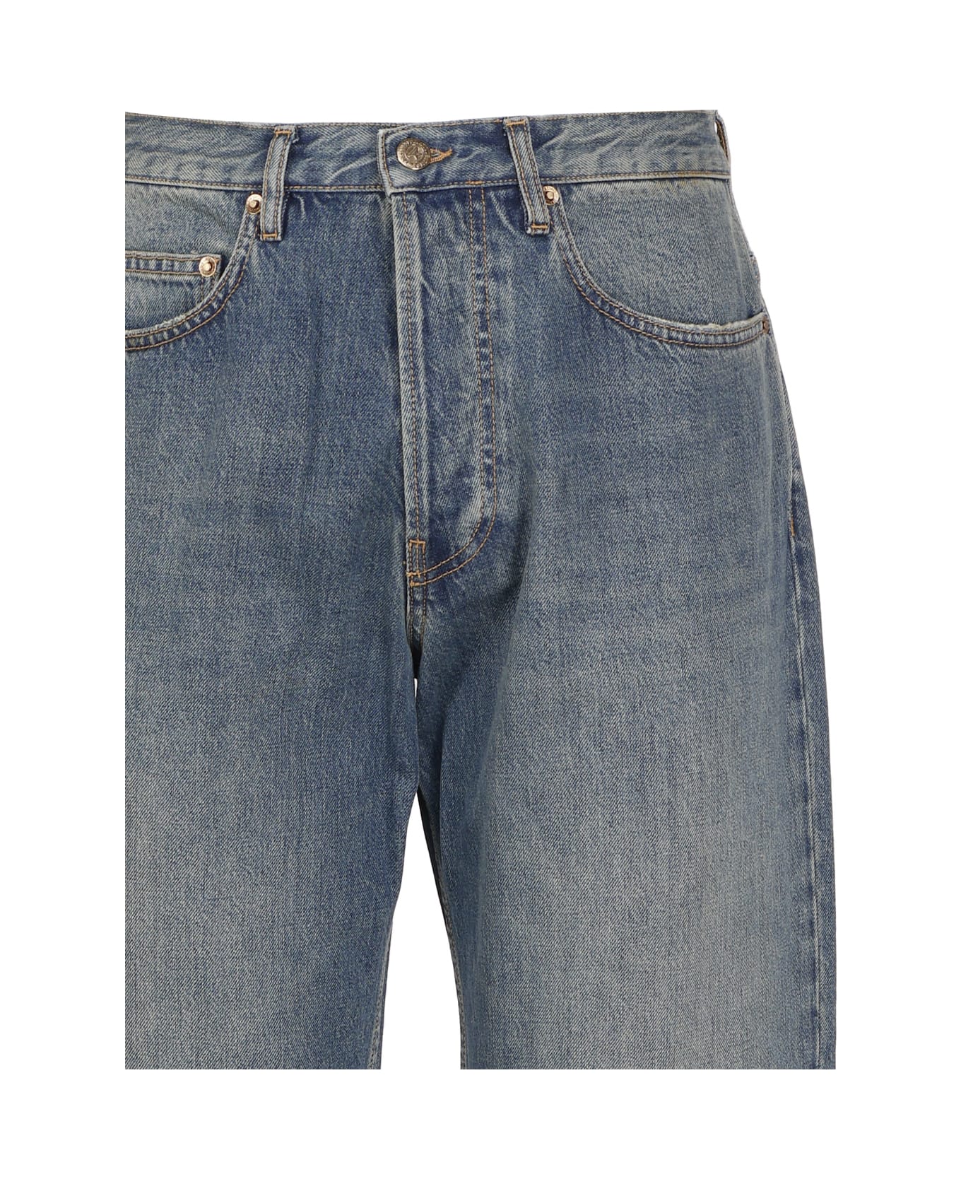 Golden Goose Blue Jeans With Lived-in Treatment - Blue