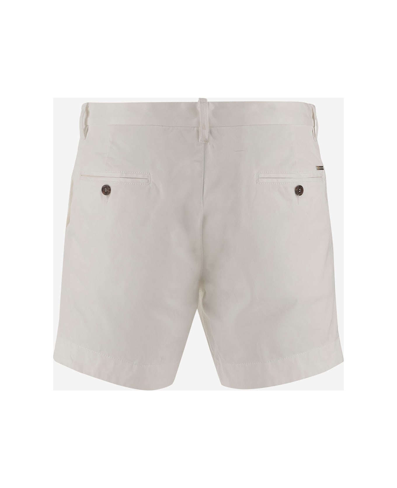 Dsquared2 Stretch Cotton Short Pants - White