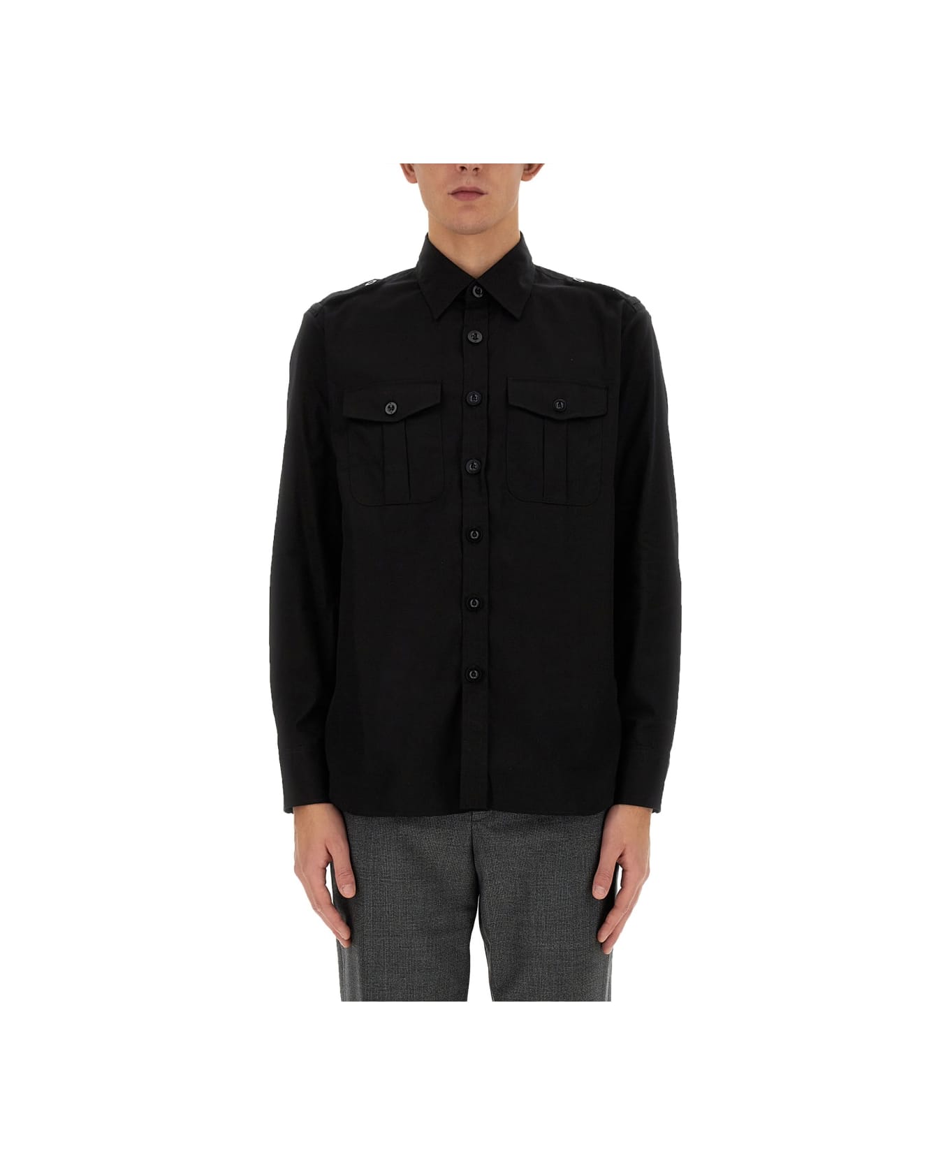 PT Torino Cotton Shirt - BLACK シャツ