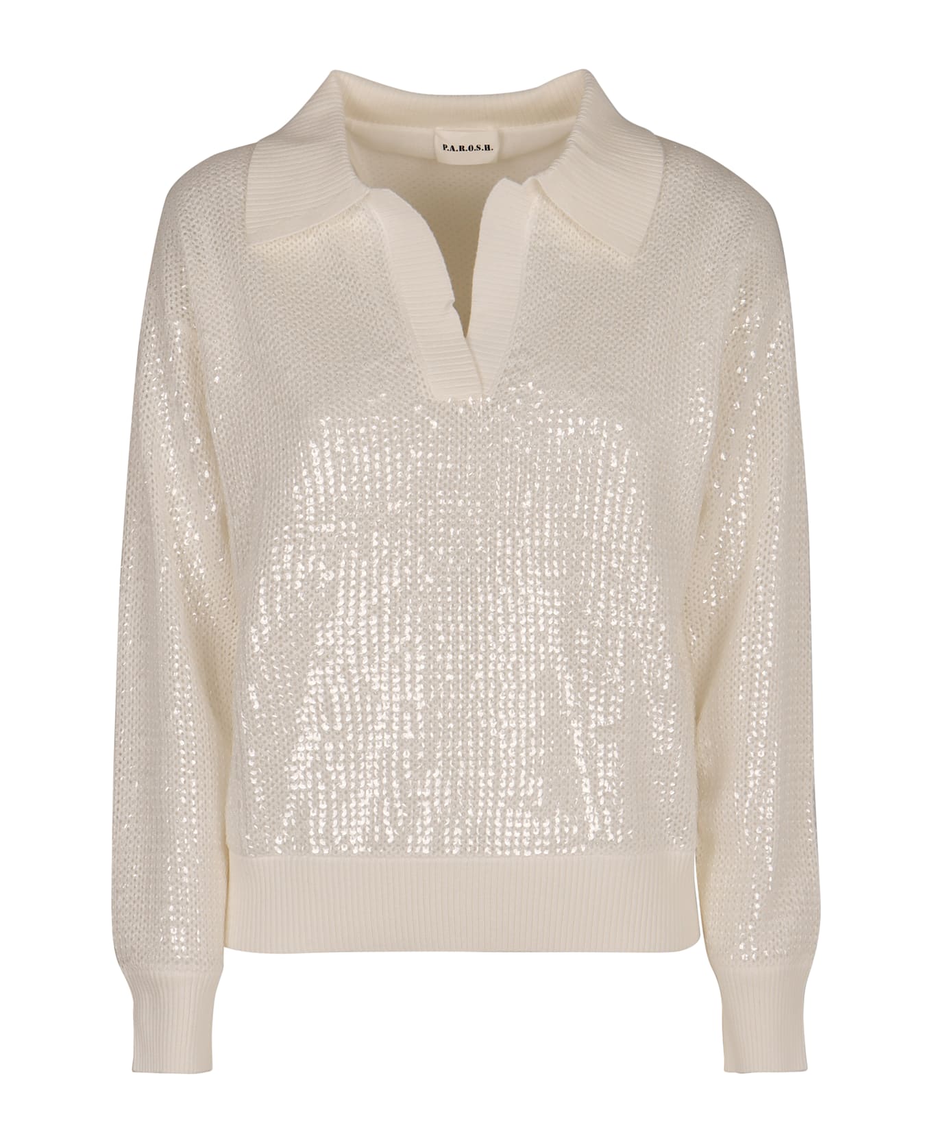 Parosh Sequin Sweater - panna