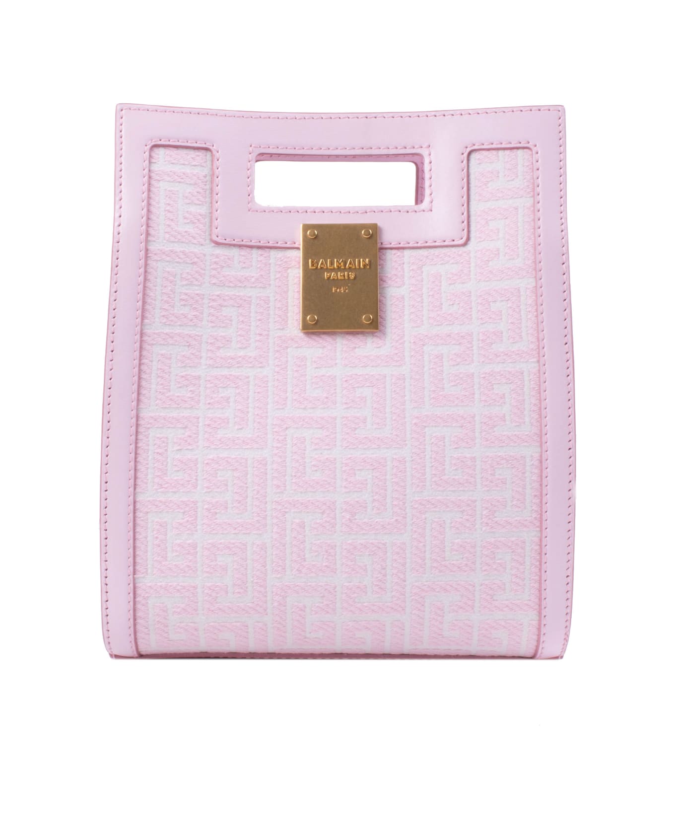 Balmain Monogram Canvas Shoulder Bag - Pink